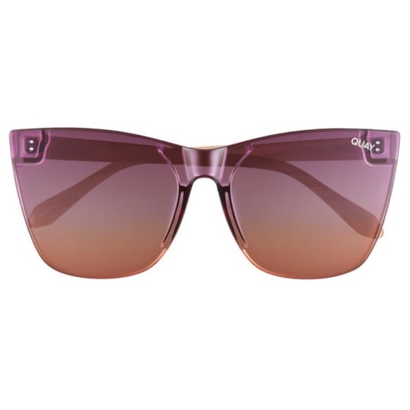 NEW- Quay COME THRU Women's Sunglasses Ivory / Purple To Orange - Picture 3 of 5
